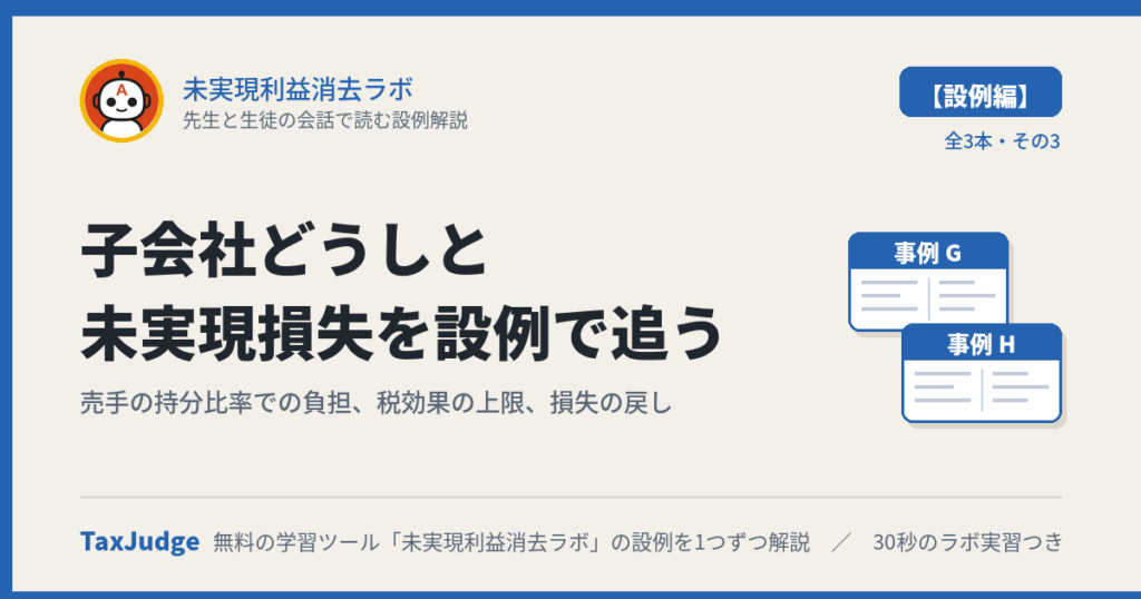 未実現利益消去ラボ【設例・特殊論点編】｜先生と生徒の会話で読む解説