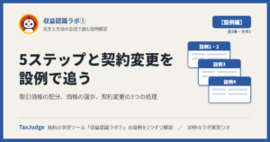 収益認識ラボ①【設例・5ステップと契約変更編】｜先生と一緒に図で学ぶ設例1〜4 取引価格の配分・価格の譲歩・契約変更