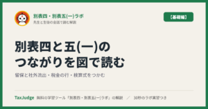 別表四・別表五(一)ラボ【基礎編】｜先生と一緒に図で学ぶ留保と社外流出・税金の行・検算式
