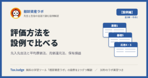 棚卸資産ラボ【設例・評価方法編】｜先生と一緒に図で学ぶ設例・基礎1・5、応用4・5 先入先出法・平均原価法・売価還元法・保有損益